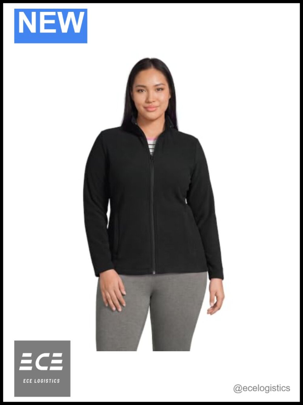 Lands' End Full Zip Fleece Jacket Stand Collar Anti-Pill Women's